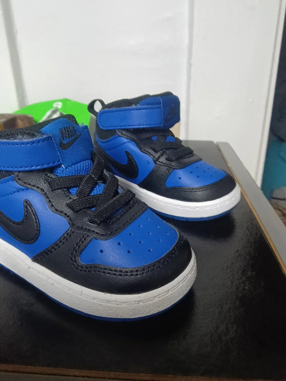 Nike Kids Royal Blue and Black High-Top Sneakers